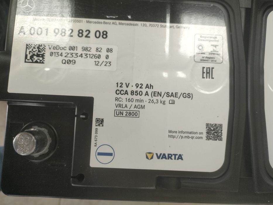 Аккумулятор AGM 12V95CCA 850