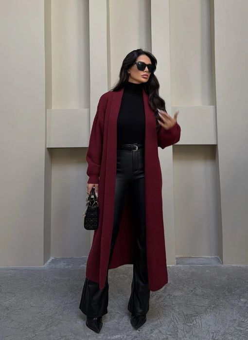 Дълги меки жилетки налична червенА