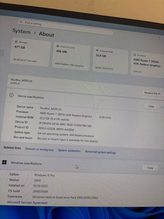 Mini Pc GMKtek nucbox M5 Plus ryzen 7 5825u 32gb 512gb nou sigilat
