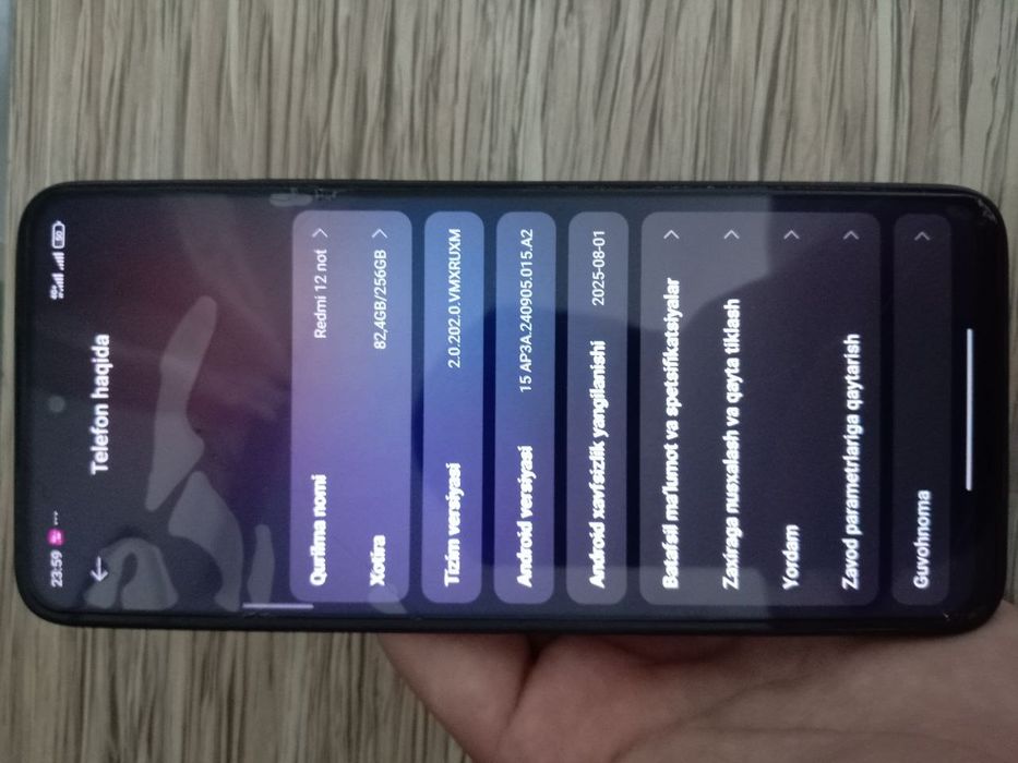 Redmi 12 holati ideal xotira 256 ram 8+8