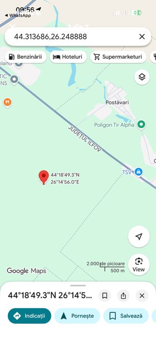 Vând teren extravilan situat în Popești-Leordeni