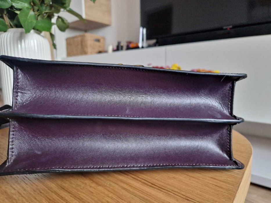 Geantă Coccinelle C-me piele neteda, culoare Pruna, mov inchis