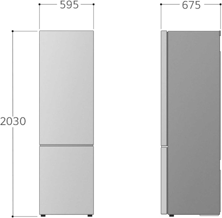 Нов свободностоящ хладилник с фризер  LG GBV22NCBPY в. 203 - 387 л - prime silver