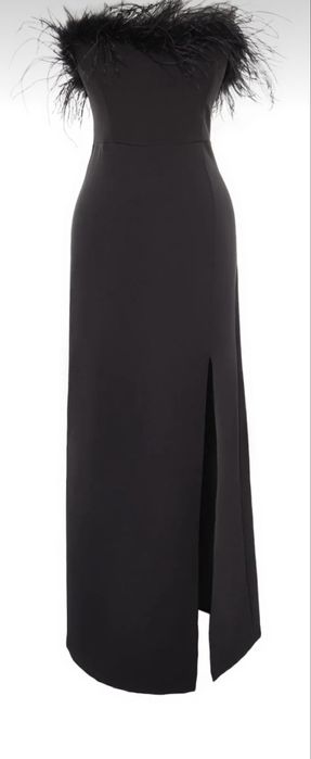 Rochie de seara neagra cu pene