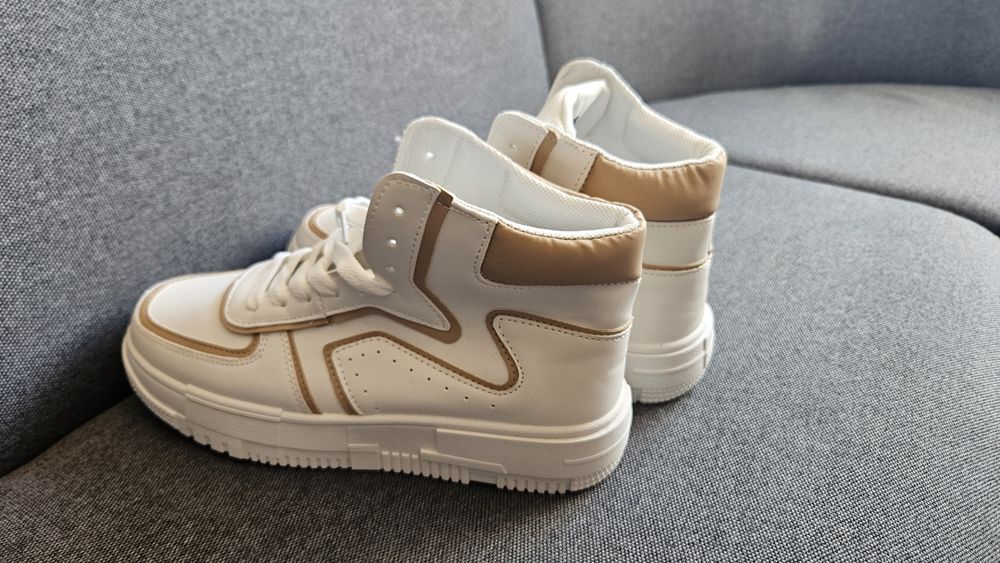 Кецове високи бяло и бежово 38