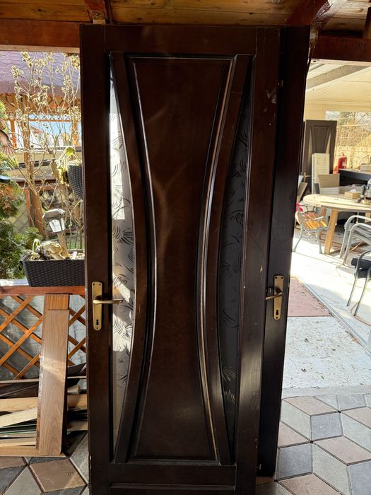 Usa lemn masiv stratificat cu blana , toc si prag | usi lemn