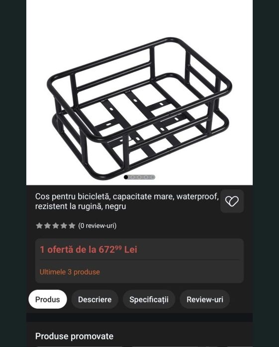 Kit Coș Spate metalic