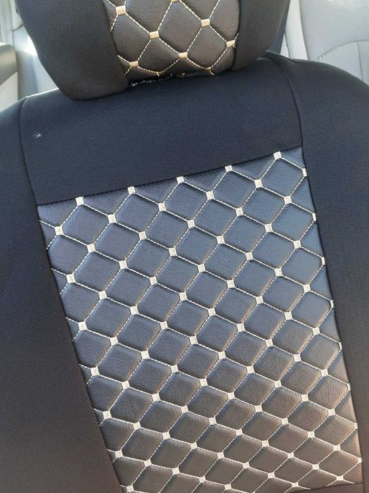 Тапицерия от кожа и плат - комплект калъфки за седалки-универсална