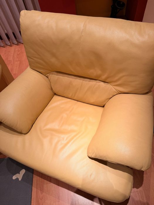 Canapea extensibilă piele + fotolii