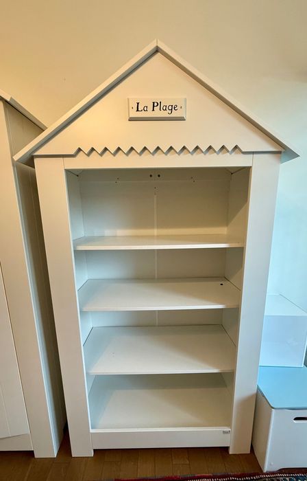 Biblioteca pentru copii Marsilia Pinio - MDF, culoare alb, tema marina