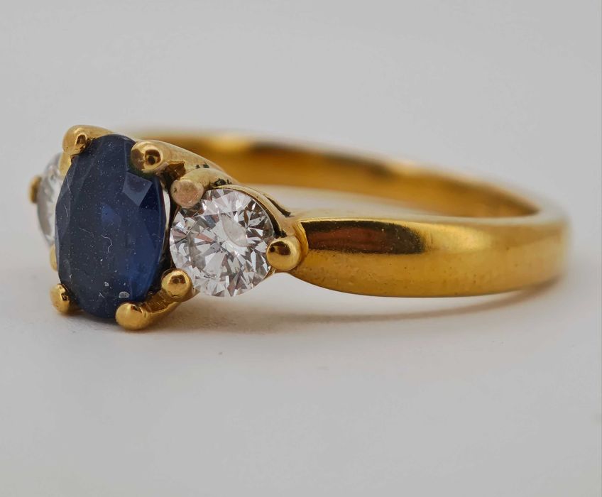 Inel safir si diamante 1.5ct