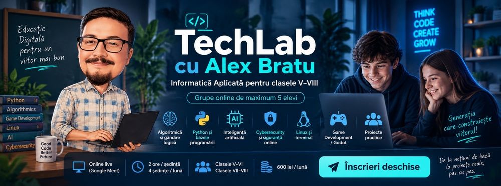 Curs Programare & Informatică pentru elevi clasele V–VIII | Online