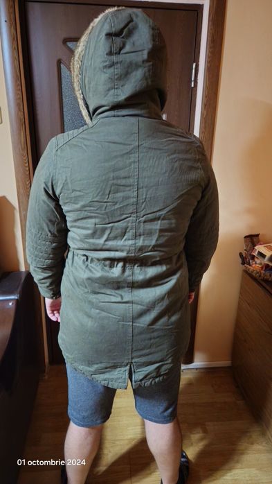 Geaca parka verde kaki