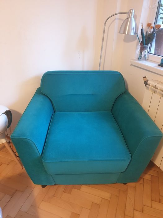 Fotoliu turcoaz pentru living sau dormitor