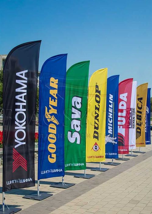 Флаги рекламные, Парусы, Флагштоки, Bayroq