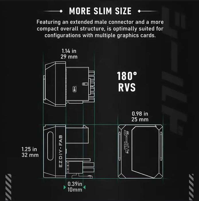 Адаптер питания Черный 12 пин 180 градусов