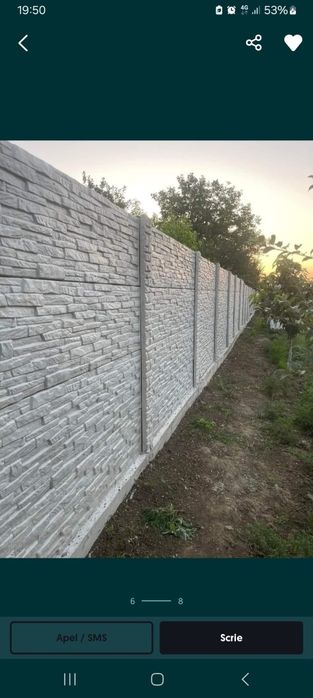 Gard din placi de beton