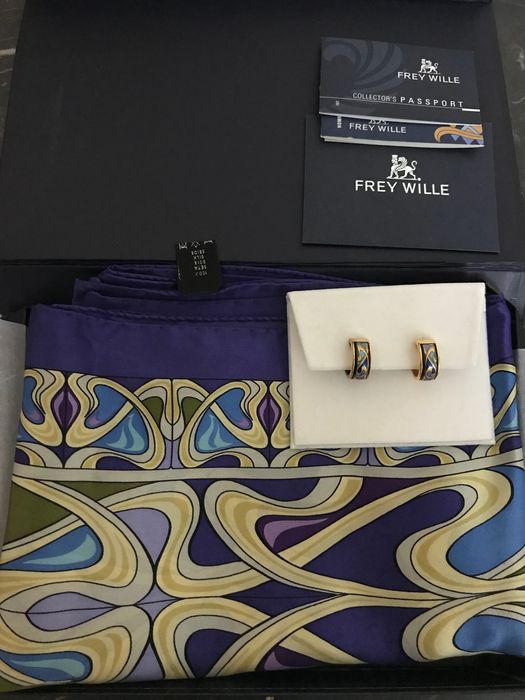 Набор Freywille оригинал (серьги+шелковый шарф)