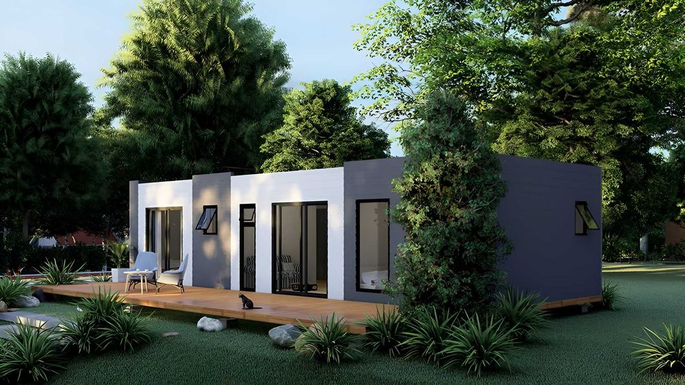 НА ИЗПЛАЩАНЕ - Евтина сглобяема къща с 2 спални и 2 бани