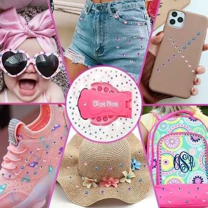 Комплект за поставяне на камъчета върху коса, дрехи - лепещи камъчета