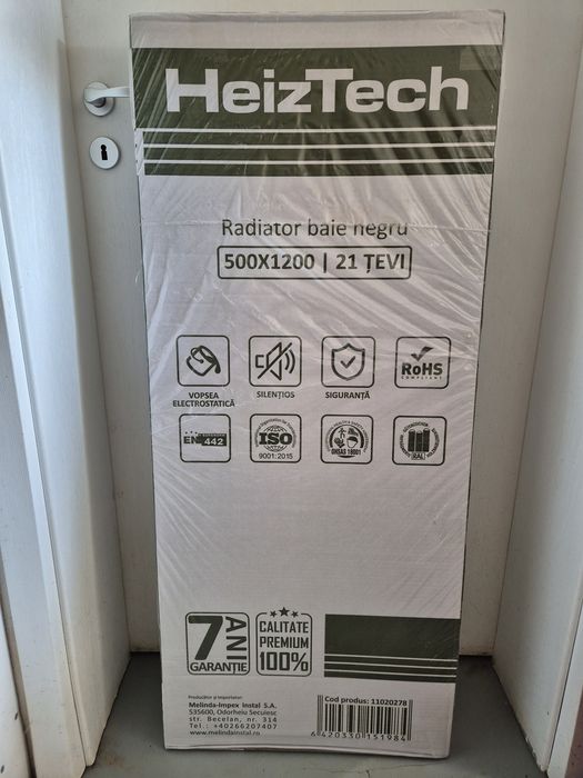 Radiator baie scărița negru 500x1200mm SIGILAT