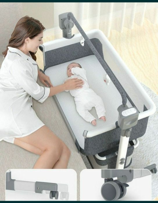 Даставка безплатная. Детская Электрическая люлька прикроватная кроват