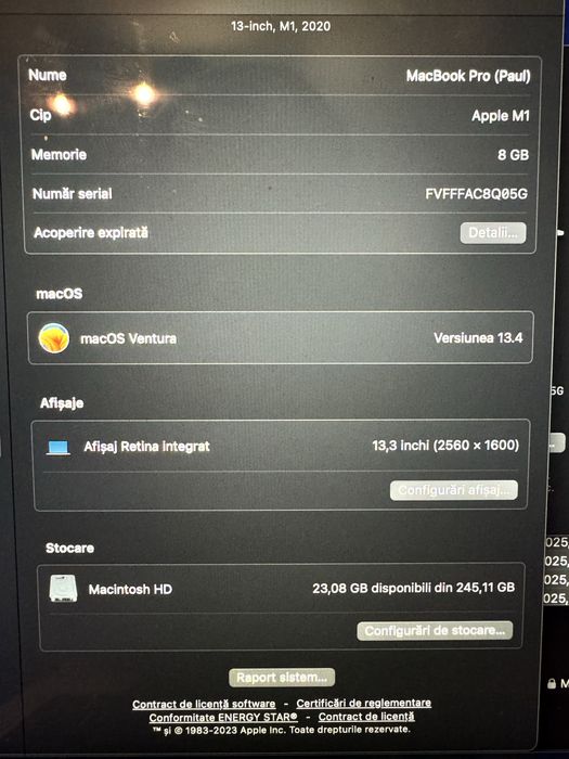 Macbook M1 Pro 2020 8/256