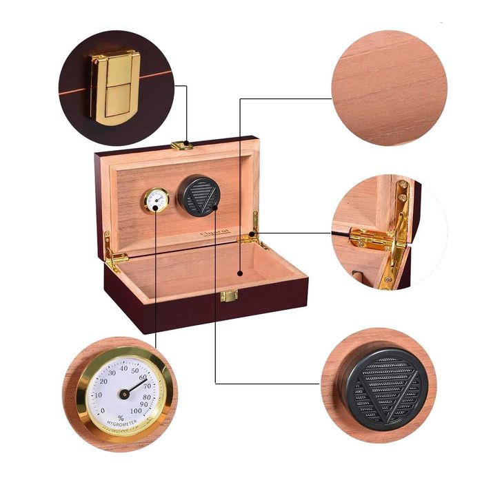 Кутия за пури хумидор кедрово дърво пура cohiba galiner цигари запалка