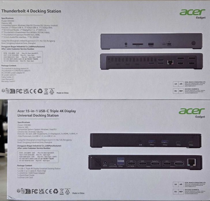 Vand Docking Station ACER ODK480 & ODK490 Thunderbolt/USB