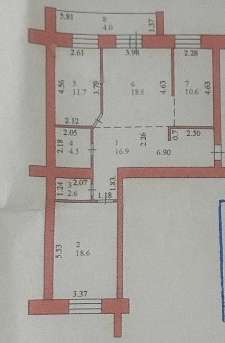 Продам 3 комн. кв., в районе Ахтамара