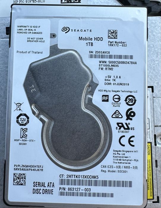 Hdd 1TB SEAGATE  Tailand