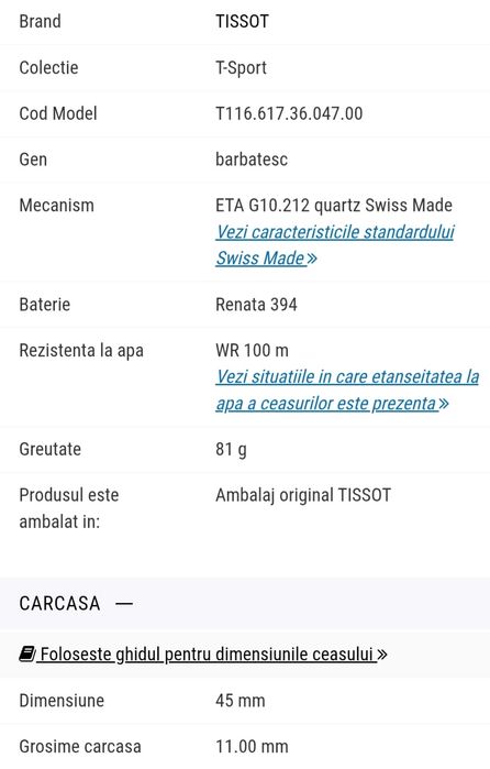 Ceas Tissot T-Sport