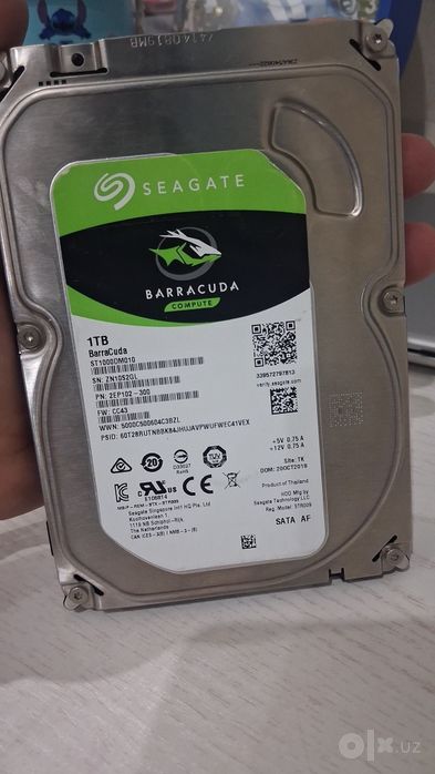 1 TB Жесткий диск HDD Seagate BarraCuda 1ТБ 3.5" (ST1000DM010)