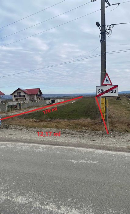Teren Intravilan in Saucesti la Principala cu toate Utilitatile. Propietar 0% comision (oportunitate rara)