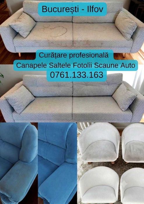 Firma Curatare Profesionala Canapele Saltele Fotolii Auto injectie-extractie presiune abur soluții profesionale  Bucuresti Ilfov Programare rapidă!