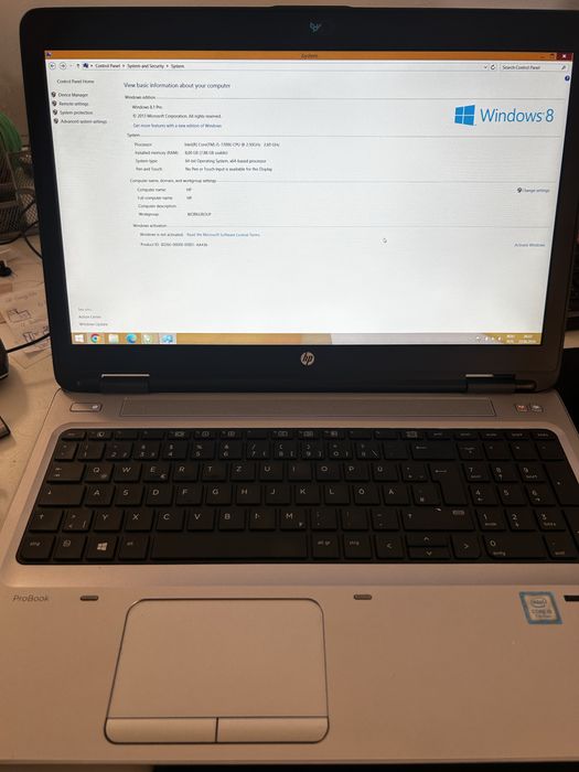 Laptop HP Probook G3 650, i5-7200U, 8GB RAM, SSD 256GB, 15.6”