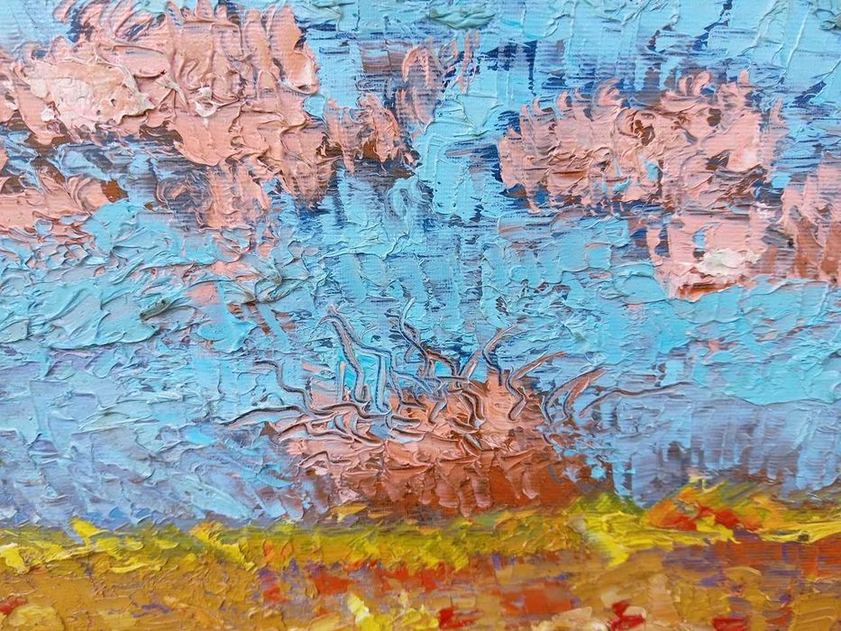 Tablou vechi - peisaj de vara - semnat AC ( Alexandru Ciucurencu)