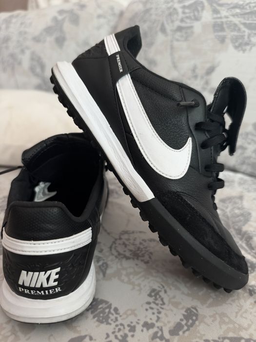 Ghete de fotbal, Premier III U TF, Piele naturala, Negru,40,5