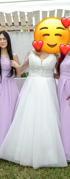 Rochie de mireasă purtată o singură dată,mărimea 56-58