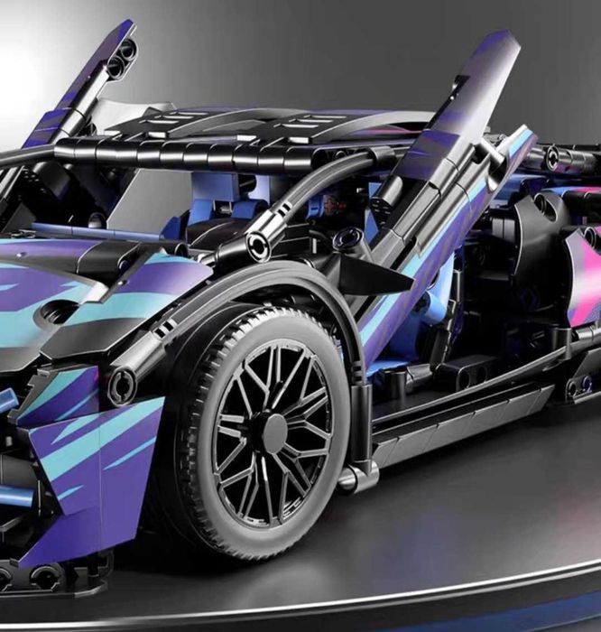 яркий, роскошный  автомобиль, лего СYBERPUNK LAM.