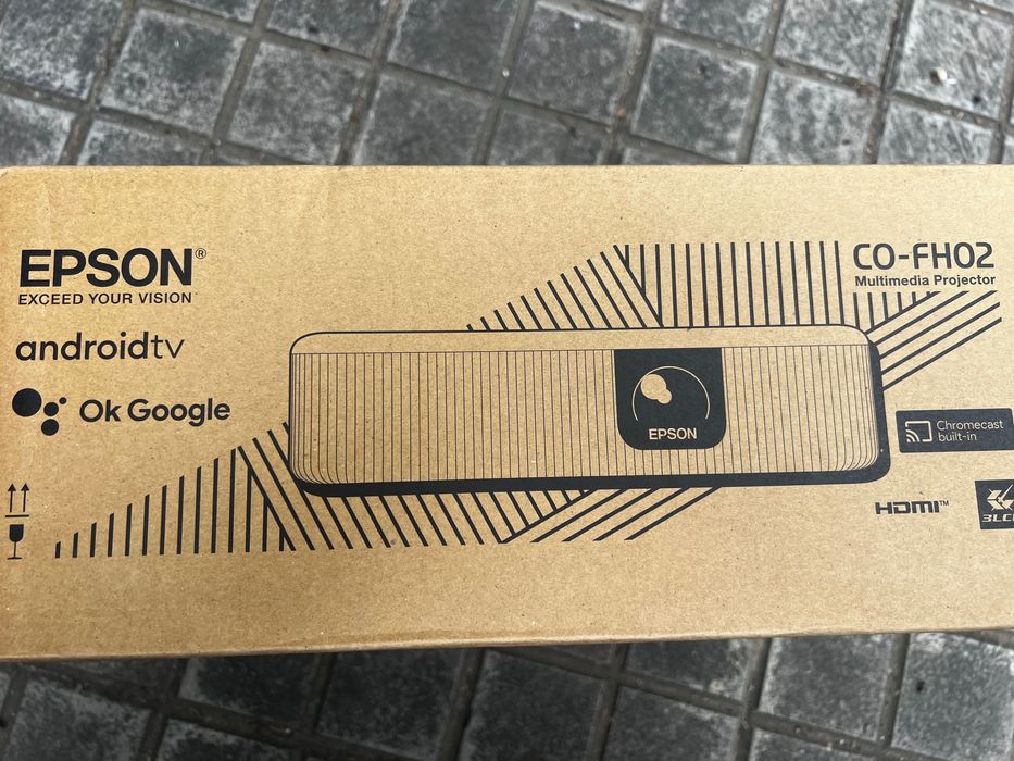 Videoproiector Epson CO-FH02, Android TV, 3LCD, Full HD, 3000 lumeni, Alb
