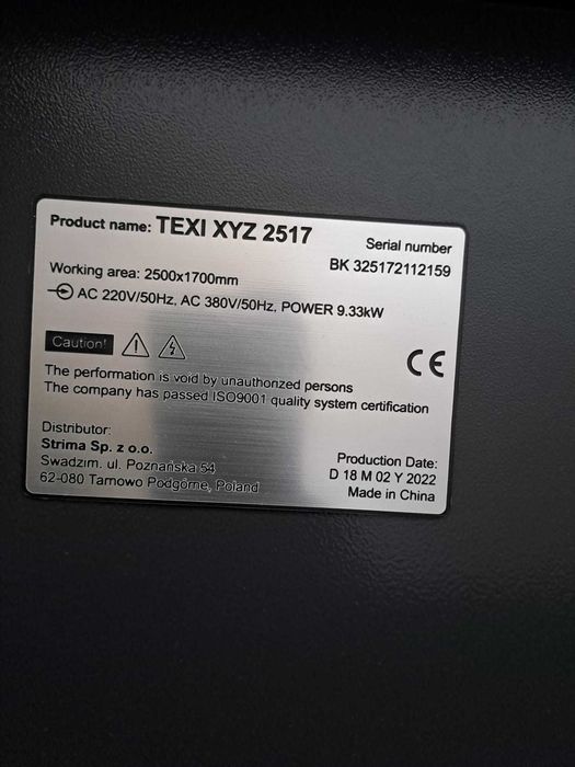 TEXI XYZ 2517 - Cutter intr-un singur strat de material, latime 170 cm