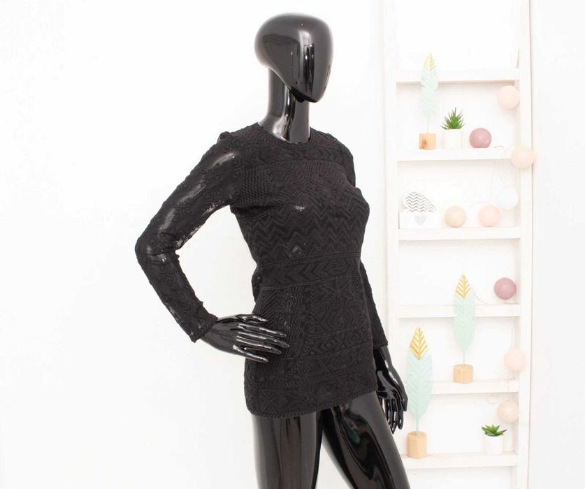 Isabel Marant H&M оригинална дамска блуза черна дантела памук 34 XS