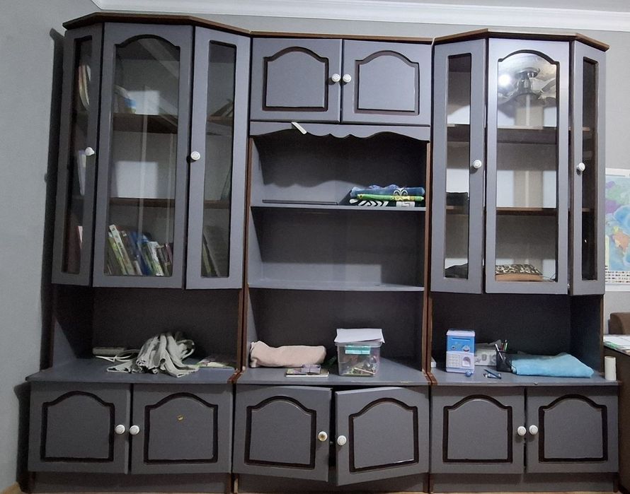 Стенка сервант советский обклеенный самоклейкой.