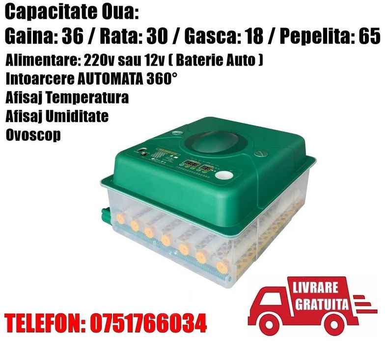 Incubator Clocitoare Automat 36 Oua Gaina Pui Livrare GRATUITA GJ