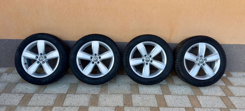 Set jante originale Volkswagen  R17 5x112 + anvelope iarnă