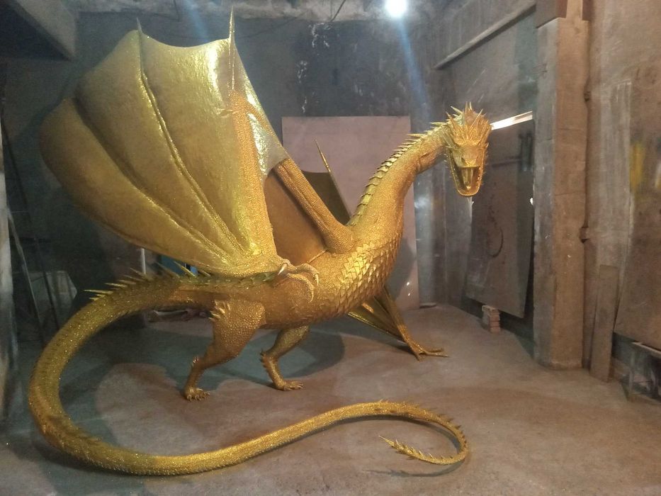 Большой металлический дракон 3.3м | арт-обьект для бизнеса.