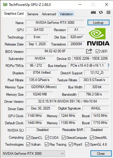 GeForce RTX 3080 10Gb