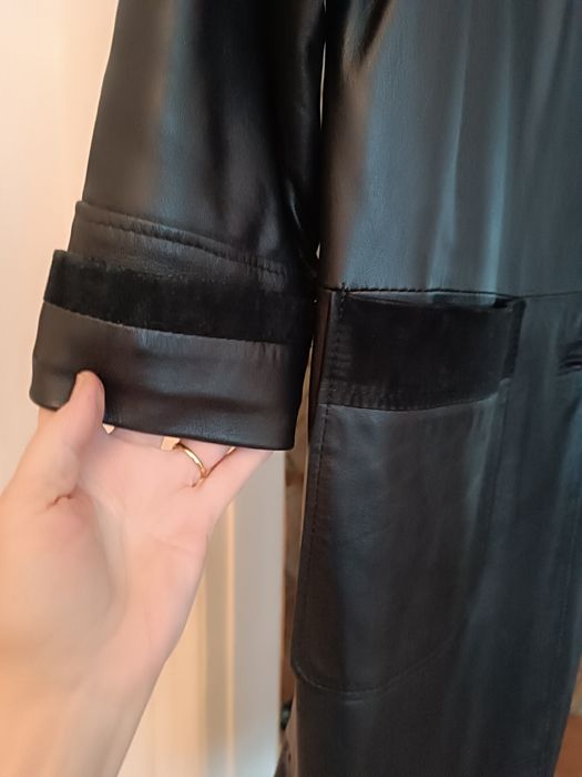 Кожаное пальто женское