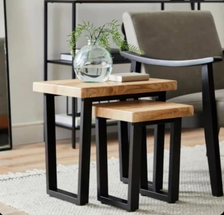 двойка помощни масички,стоманена пейка casaria